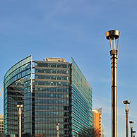 Het Karel de Grote-gebouw, kantoorgebouw in de Europese wijk van Brussel, België
